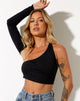 Image de Grasel Crop Top en Lycra Noir