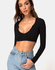 Image de Guan Crop Top in Rib Black
