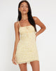 Image de Hakira Mini Dress in Gingham Floral Yellow
