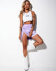 Image de la mini-jupe Shenka en satin lilas