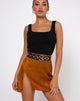 Image de la mini-jupe Shenka en satin zébré Golden Coral