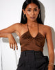 Image de Haltri Crop Top in Satin Chocolate