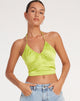 image de Haltri Crop Top in Satin Lime Green
