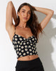Image de Harika Cropped Top in Grunge Daisy Black