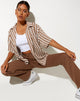 Image de la chemise hawaïenne à carreaux diagonaux Tan et Ivory