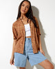 Image de la chemise hawaïenne en marbrure fluide Marron