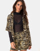Image de la chemise hawaïenne en zips Zebra Brown