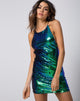 Image of Hedi Dress in Fishcale Sequin Green Iridescent