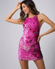 Image de la robe Hedi en écailles de poisson à paillettes rose