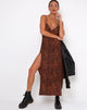 Image de Hime Maxi Dress in Ditsy Leopard Orange