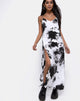 Image de Hime Maxi Dress in Mono Tie Dye Black and White