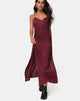 Image de la robe Hime en satin Cheetah Burgundy