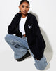 Image de Hollack Hoodie en noir avec broderie scorpion blanche
