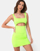 Image de la robe Hulana en vert fluo