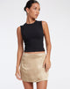 Image de la mini-jupe Ima en satin Olive Gold