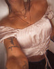 Image de Ruiz Off The Shoulder Top in Satin Dusty Rose