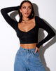 Image de Inalo Crop Top in Rib Black