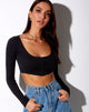 Image de Ineke Crop Top in Rib Black