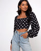 Image de Irene Longsleeve Top in 80s Polka Black