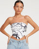 image de Irvana Bandeau Top in Mono Doodle Black and White