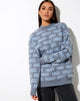 Image du pull Iskov en gris doux et bleu poudré Angel Energy