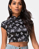Image de Jakina Crop Top in Black Butterfly Flock