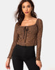 Image de Janina Top in Animal Flock Tan Net