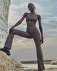 Image de Herly Pantalon évasé avec doublure en Mini Check Chocolat