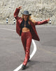Image de Zoven Flare Trouser in Pu Red