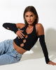 image de Jayne Crop Top in Lycra Black