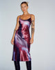 Image de la robe midi Juvina en satin Watercolour Plum