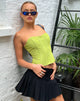 image de Kansa Corset Top in Pear Green with White Stitch