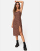 Image de Kaoya Midi Dress in Satin Rose Chocolate