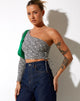 Image de Karine Crop Top in Optic Square Black and White