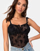 Image de Karmin Bodice in Mesh Black Butterfly Flock