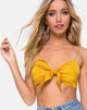 Image de la bralette Kasen en satin moutarde