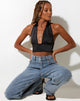 Image de Keiza Crop Top in Satin Black