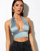 Image de Keiza Crop Top in Satin Silver Blue
