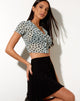 Image de la chemise Kella en Sage Flower Buds Black Flock