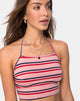 Image de Fonda Crop Top in 70s Stripe Pink Horizontal