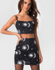 Image de Kimmy Bodycon Skirt in Sun Moon Stars BW