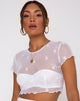 Image de Tince Top in White Daisy Embro White