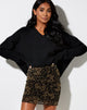 Image de la mini-jupe Kinnie en noir Mesh Tan Dragon Flock