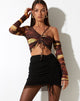 Image de MOTEL X IRIS Minijupe Kirana en maille noir et marron