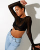 Image de Kisel Crop Top in Mesh Black