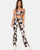 Image du pantalon Kiva en peau de vache marron et blanc
