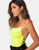 Image de Koza Bodice in Satin Neon Yellow