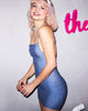 Image de la robe Kozue en denim bleu Hot Fix