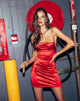 Image de la mini robe Kozue en rouge