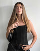 image de Kyana Corset Top in Black with White Stitch